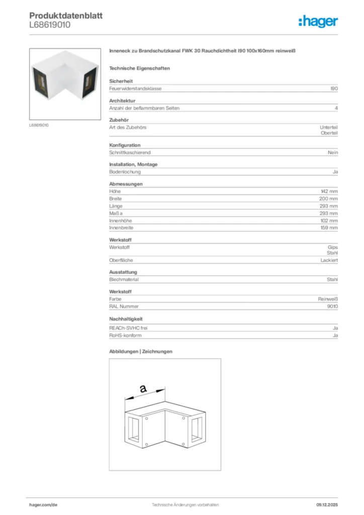 Bild Hager Produktdatenblatt L68619010 | Hager Deutschland