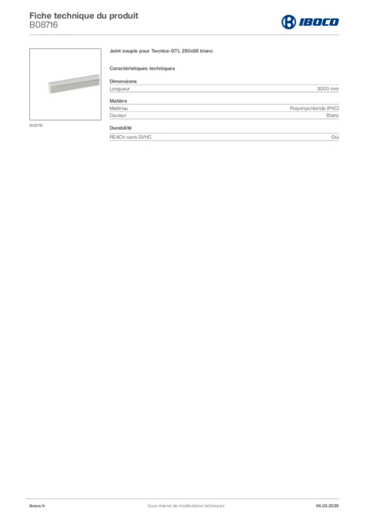 Image Iboco Fiche technique du produit B08716 | Hager France