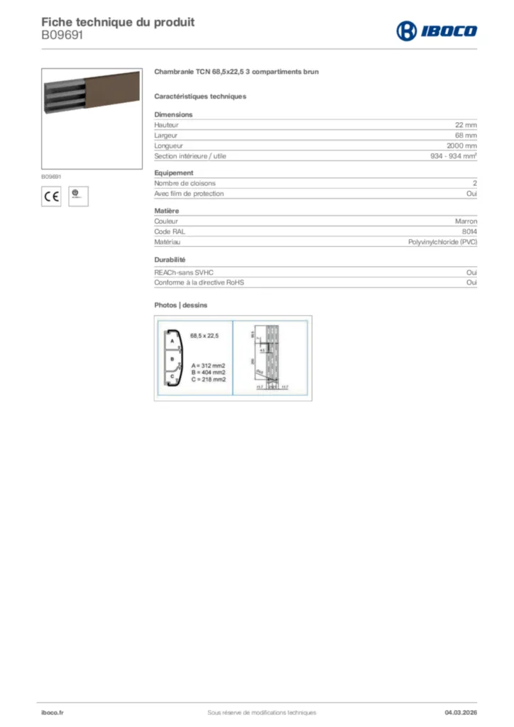 Image Iboco Fiche technique du produit B09691 | Hager France