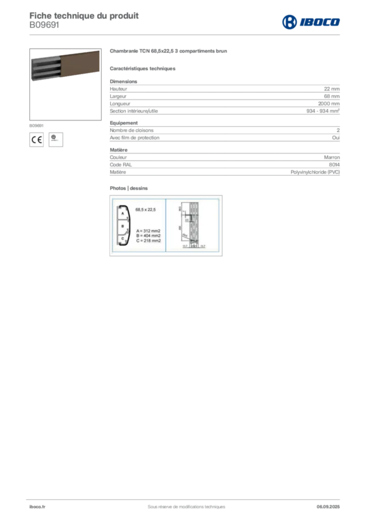 Image Iboco Fiche technique du produit B09691 | Hager France