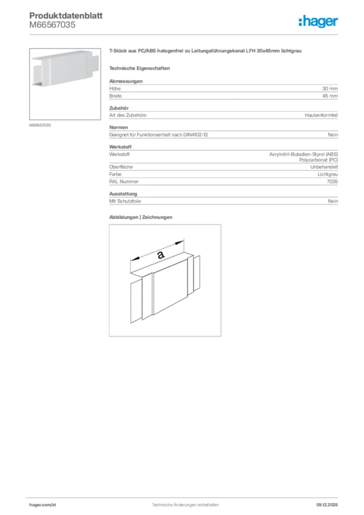 Bild Hager Produktdatenblatt M66567035 | Hager Deutschland