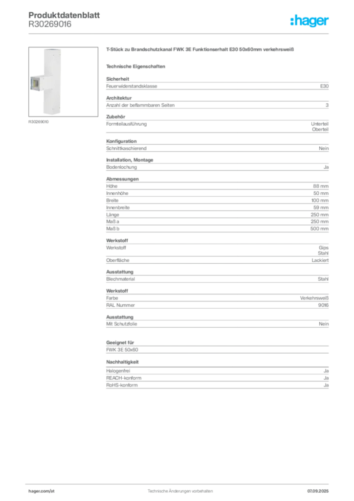 Bild Hager Produktdatenblatt R30269016 | Hager Deutschland