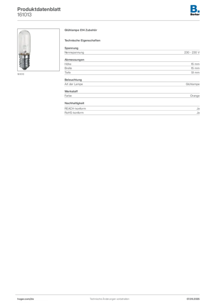 Berker Produktdatenblatt 161013