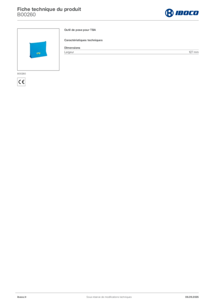 Image Iboco Fiche technique du produit B00260 | Hager France