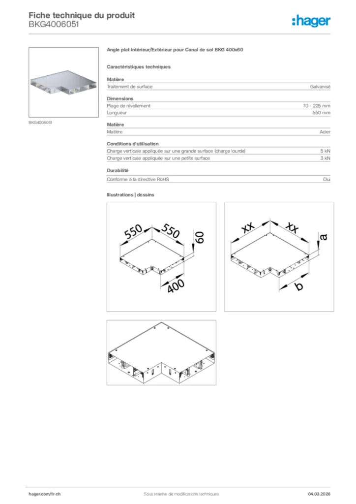 Image Hager Fiche technique du produit BKG4006051 | Hager Suisse