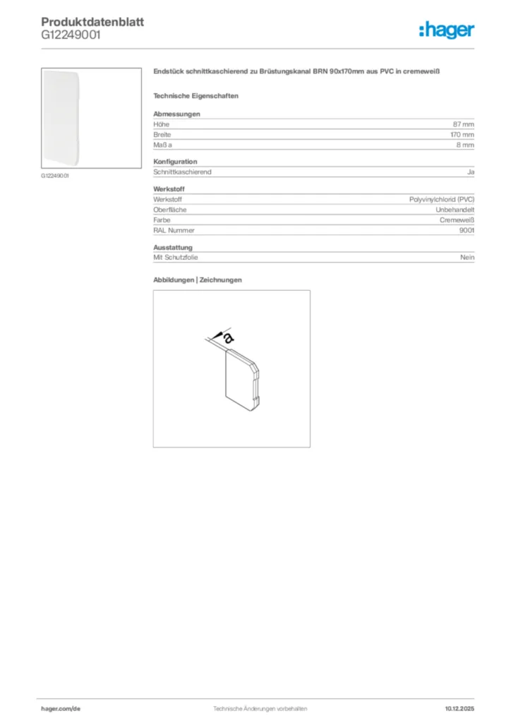 Bild Hager Produktdatenblatt G12249001 | Hager Deutschland
