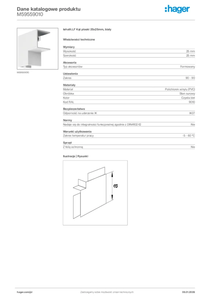 Zdjęcie Hager Karta katalogowa M59559010 | Hager Polska