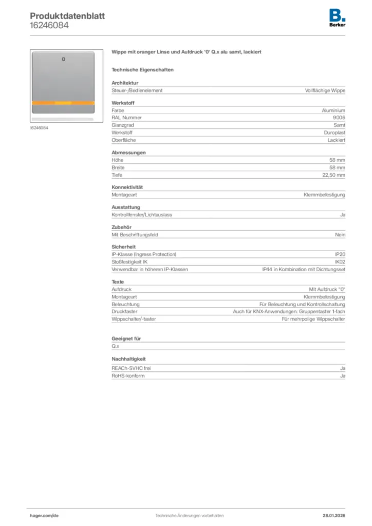Berker Produktdatenblatt 16246084
