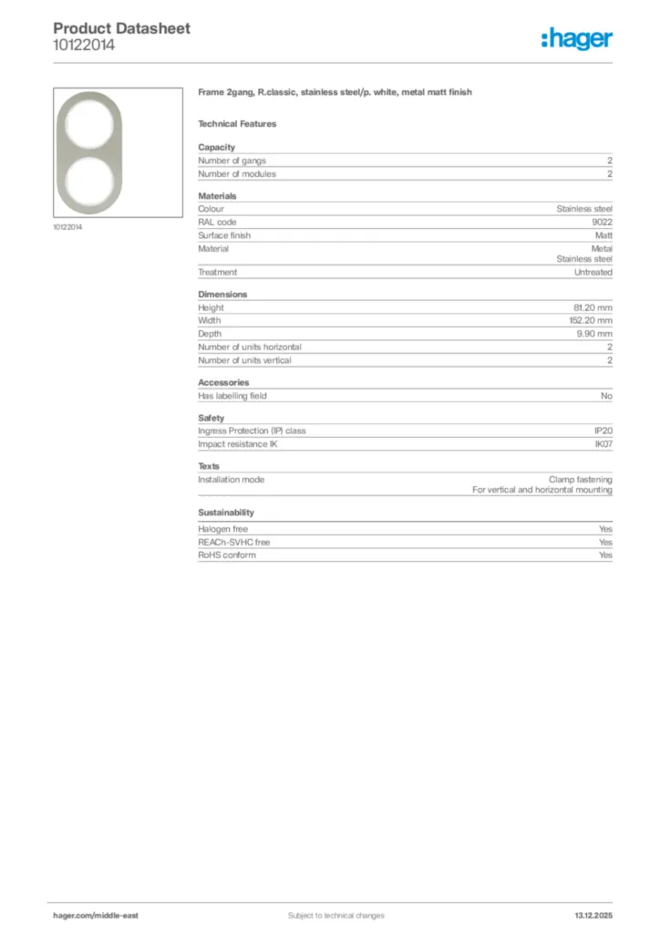 Image Hager Product data sheet 10122014  | Hager