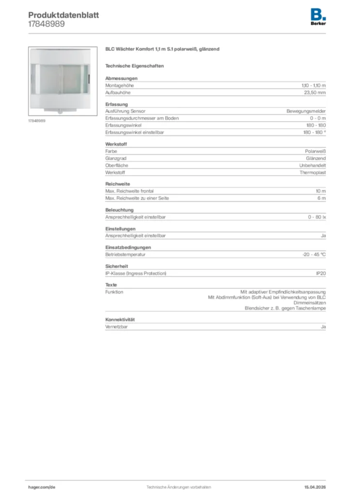 Bild Berker Produktdatenblatt 17848989 | Hager Deutschland