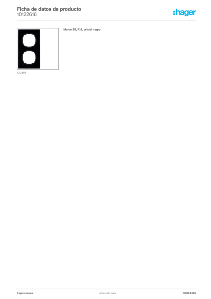 Imagen Hager Ficha de datos de producto 10122616 | Hager España