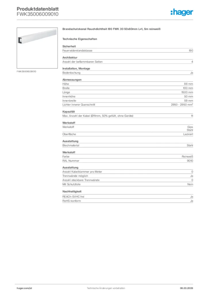 Bild Hager Produktdatenblatt FWK35006009010 | Hager Deutschland