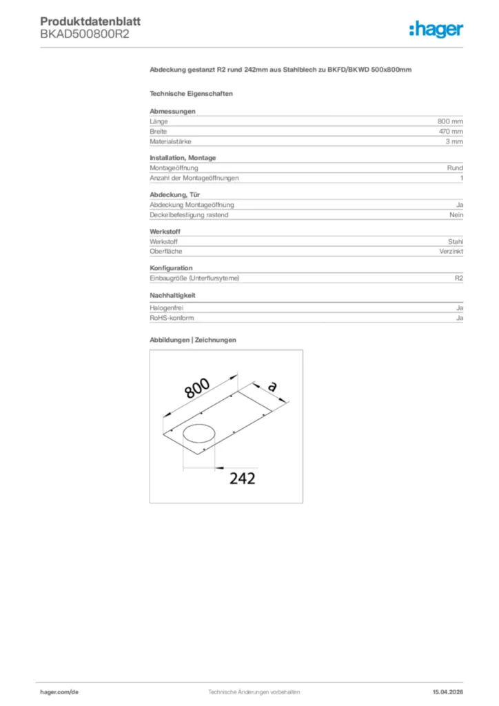 Bild Hager Produktdatenblatt BKAD500800R2 | Hager Deutschland