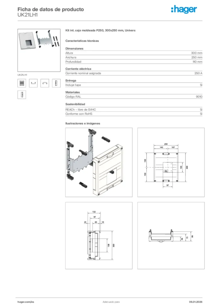 Imagen Hager Ficha de datos de producto UK21LH1 | Hager España