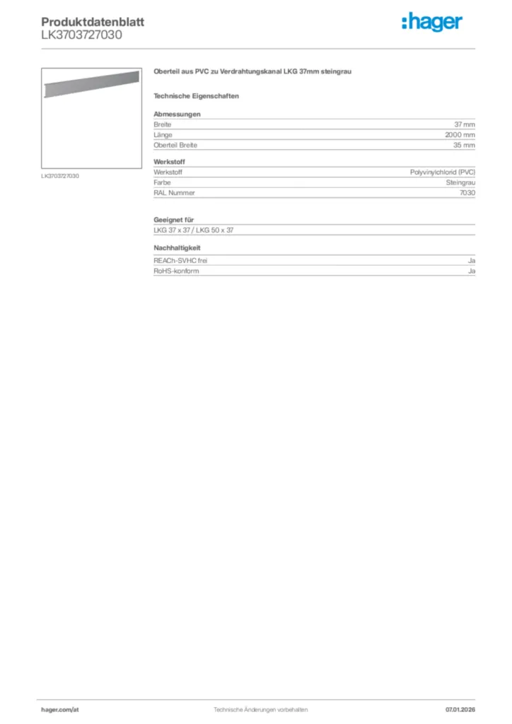 Bild Hager Produktdatenblatt LK3703727030 | Hager Deutschland