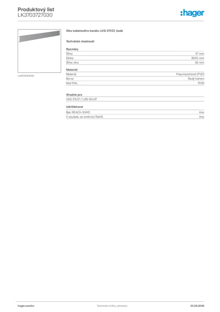 Obrázek Hager Generováno - Datový list produktu LK3703727030 | Hager