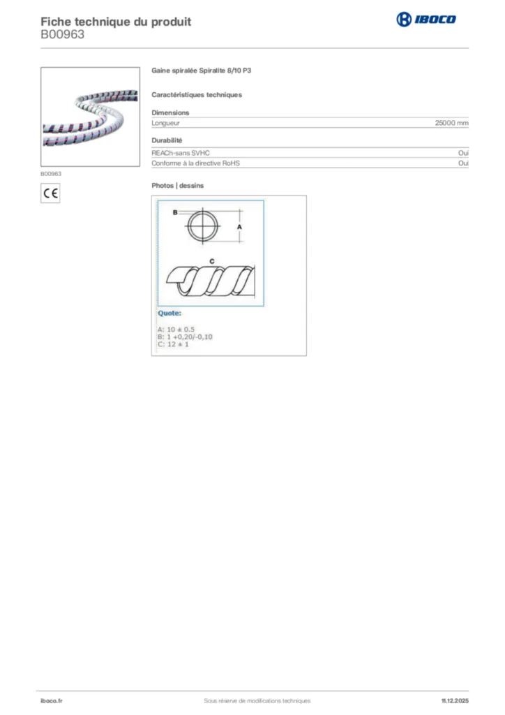 Image Iboco Fiche technique du produit B00963 | Hager France