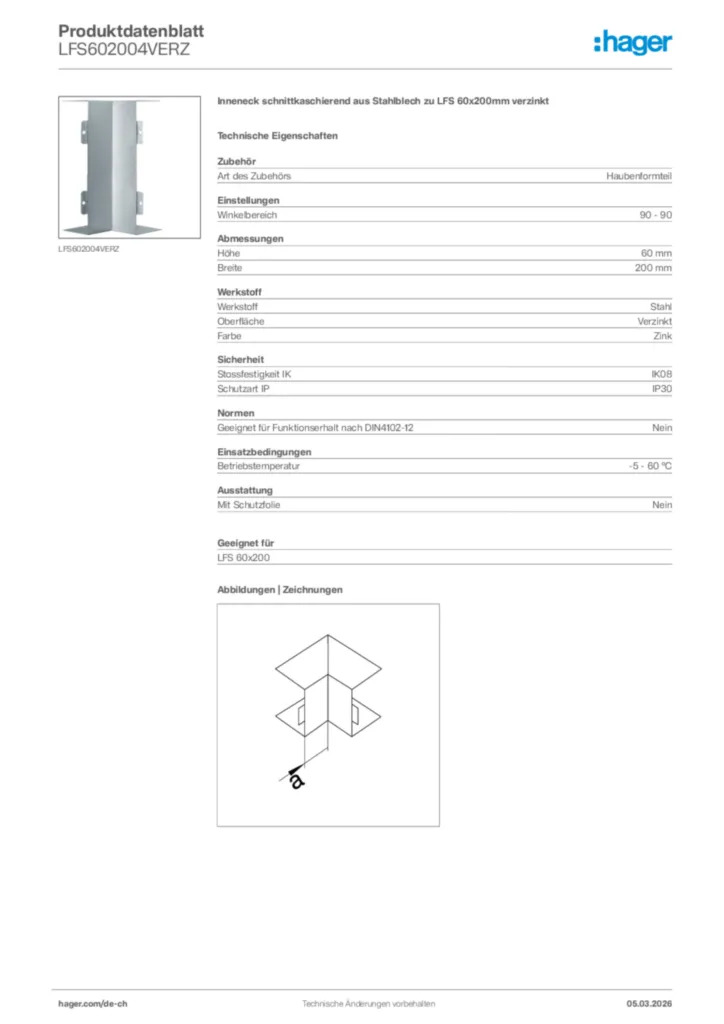 Bild Hager Produktdatenblatt LFS602004VERZ | Hager Schweiz