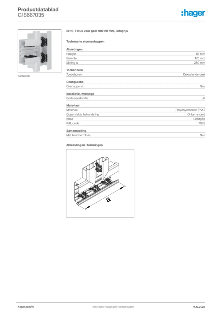 Afbeelding Hager Productdatablad G18667035 | Hager Nederland