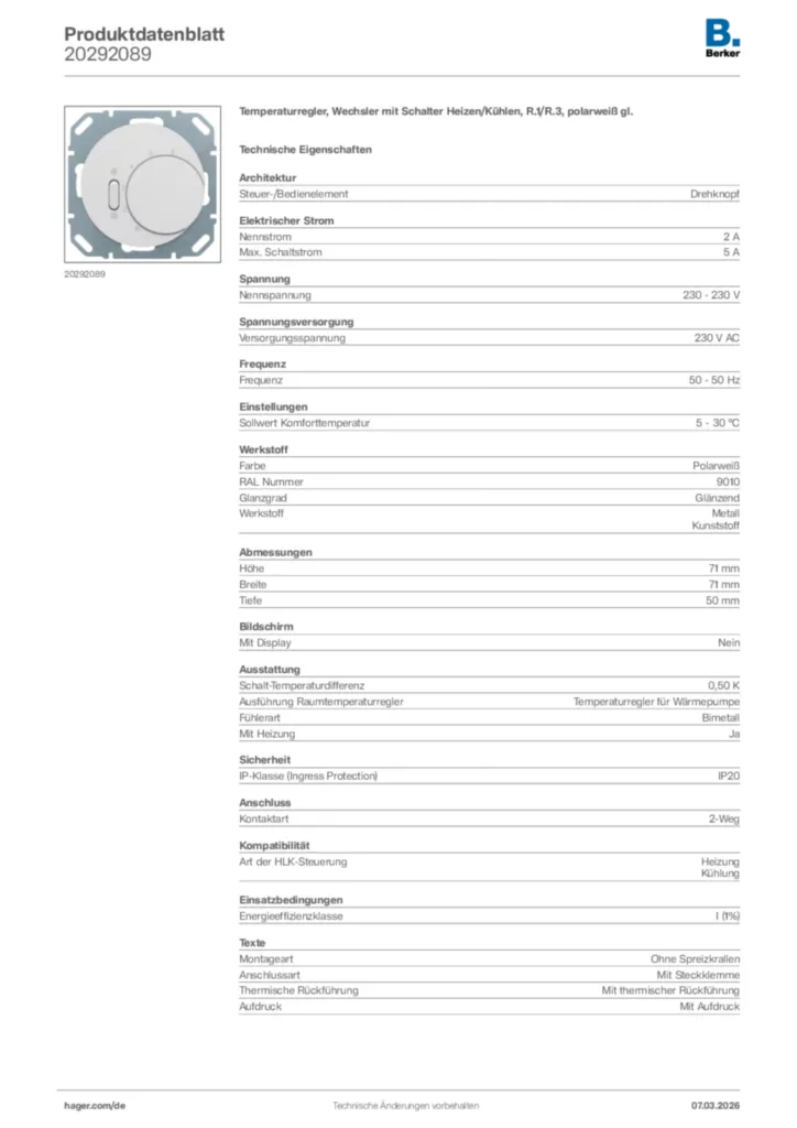 Bild Berker Produktdatenblatt 20292089 | Hager Deutschland
