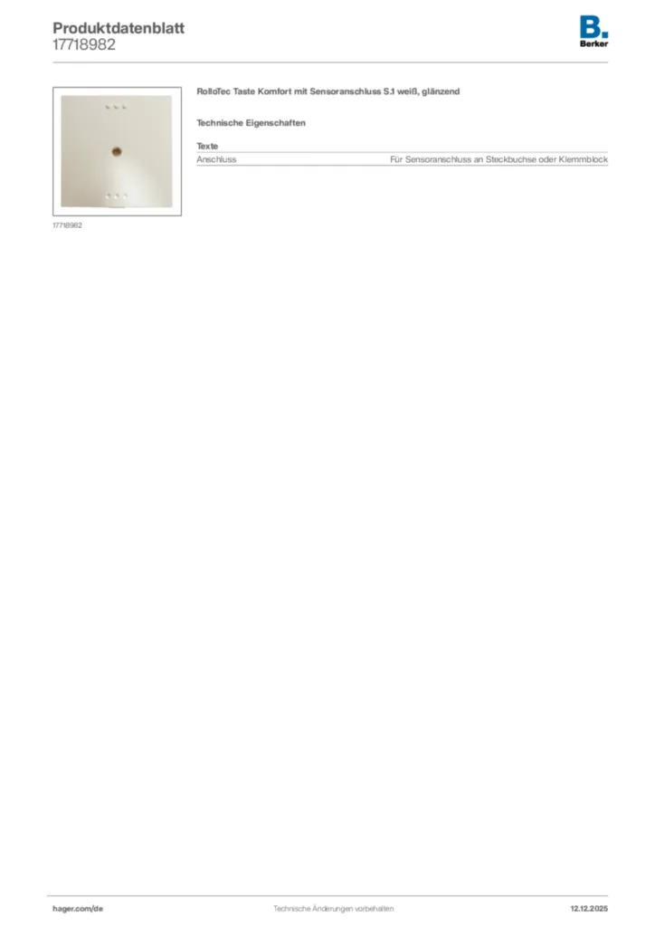 Bild Berker Produktdatenblatt 17718982 | Hager Deutschland