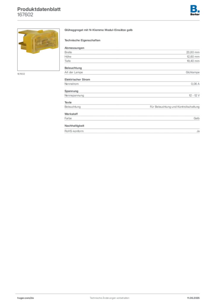 Bild Berker Produktdatenblatt 167602 | Hager Deutschland