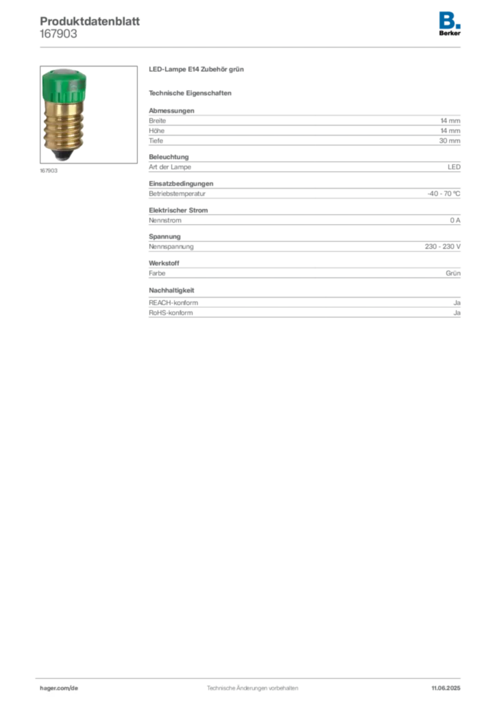 Bild Berker Produktdatenblatt 167903 | Hager Deutschland