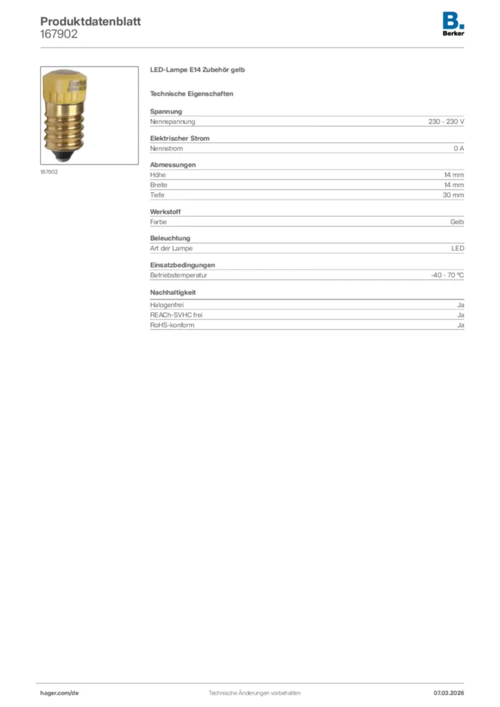 Bild Berker Produktdatenblatt 167902 | Hager Deutschland