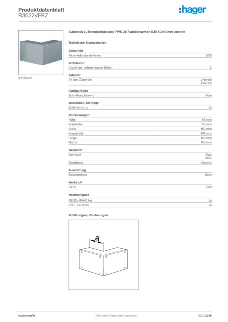 Bild Hager Produktdatenblatt R3032VERZ | Hager Deutschland