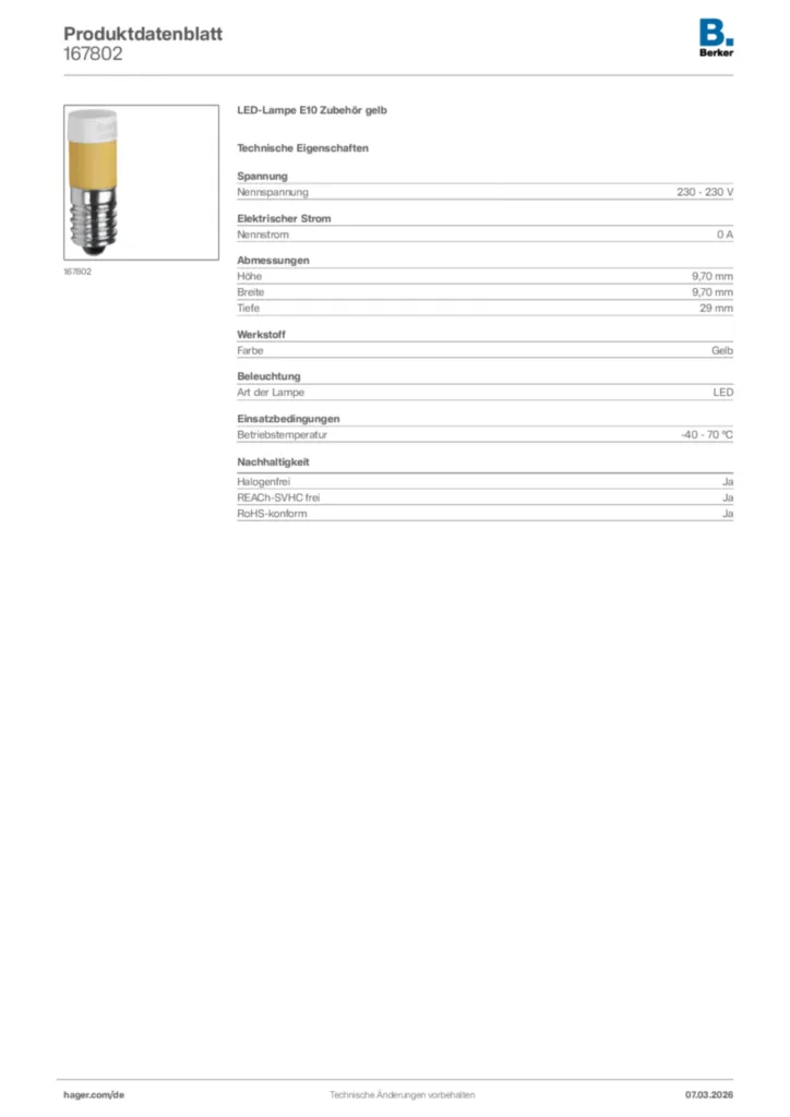 Bild Berker Produktdatenblatt 167802 | Hager Deutschland