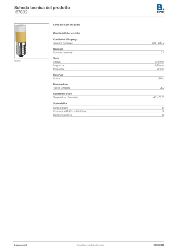 Immagine Berker Scheda tecnica del prodotto 167802 | Hager Italia