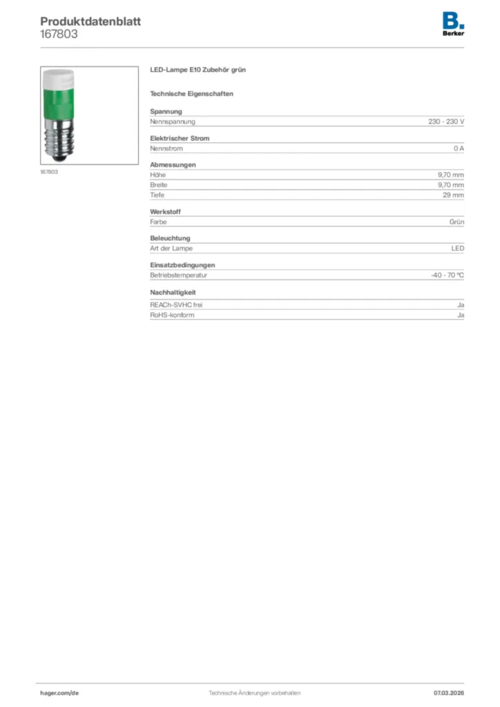 Bild Berker Produktdatenblatt 167803 | Hager Deutschland