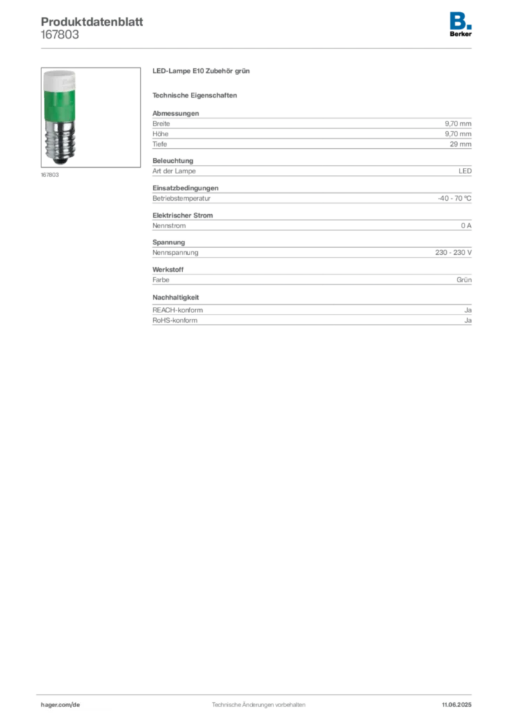 Bild Berker Produktdatenblatt 167803 | Hager Deutschland