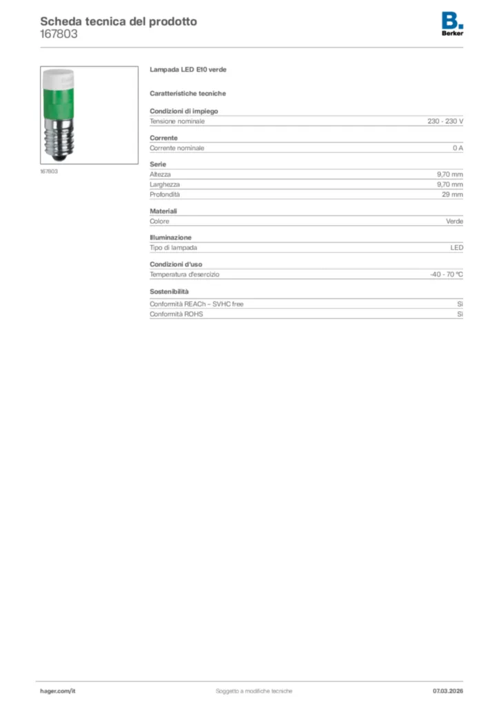 Immagine Berker Scheda tecnica del prodotto 167803 | Hager Italia