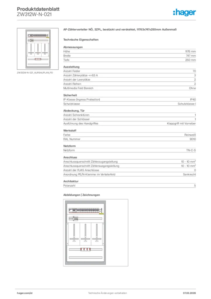 Bild Hager Produktdatenblatt ZW312W-N-021 | Hager Deutschland