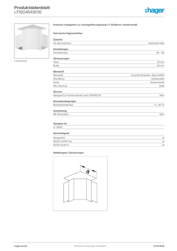 Bild Hager Produktdatenblatt LF1804549016 | Hager Deutschland