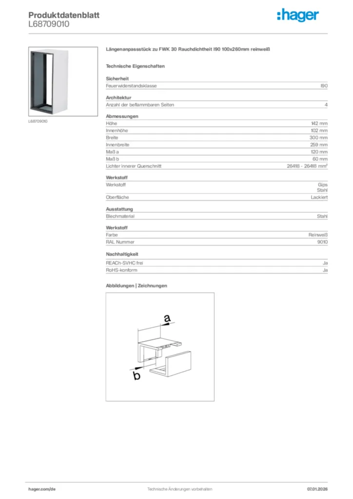 Bild Hager Produktdatenblatt L68709010 | Hager Deutschland