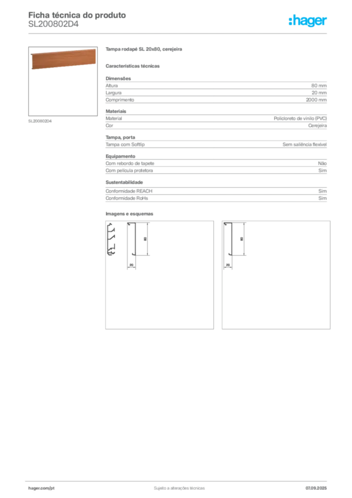 Imagem Hager Ficha técnica do produto SL200802D4 | Hager Portugal