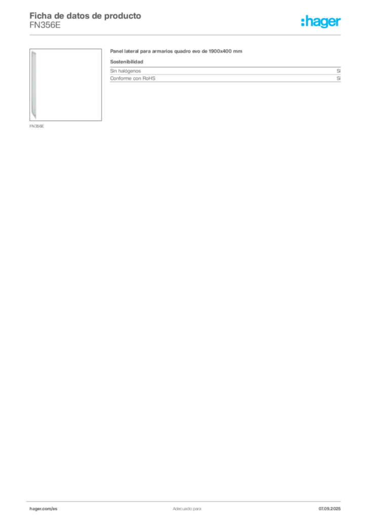 Imagen Hager Ficha de datos de producto FN356E | Hager España