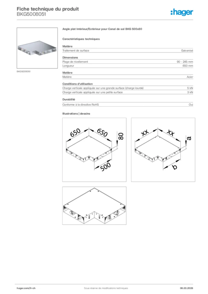 Image Hager Fiche technique du produit BKG5008051 | Hager Suisse