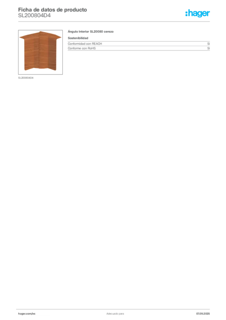 Imagen Hager Ficha de datos de producto SL200804D4 | Hager España