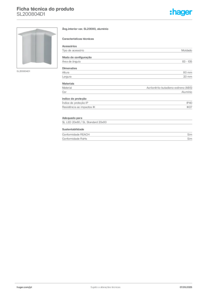 Imagem Hager Ficha técnica do produto SL200804D1 | Hager Portugal