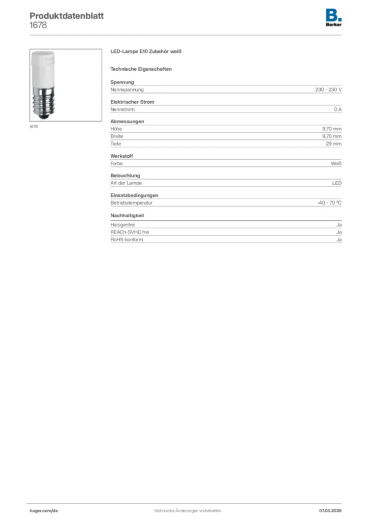 Bild Berker Produktdatenblatt 1678 | Hager Deutschland
