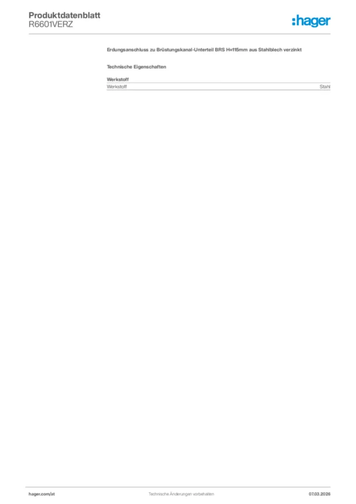 Bild Hager Produktdatenblatt R6601VERZ | Hager Deutschland