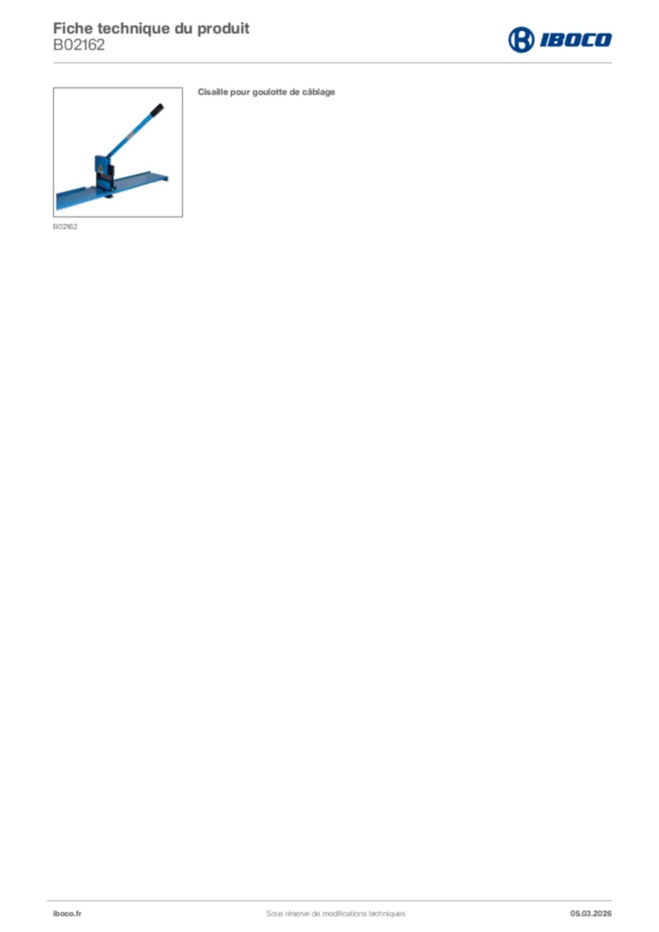 Image Iboco Fiche technique du produit B02162 | Hager France