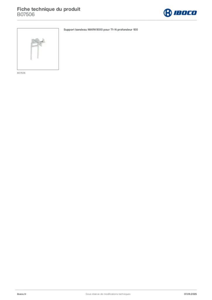 Image Iboco Fiche technique du produit B07506 | Hager France