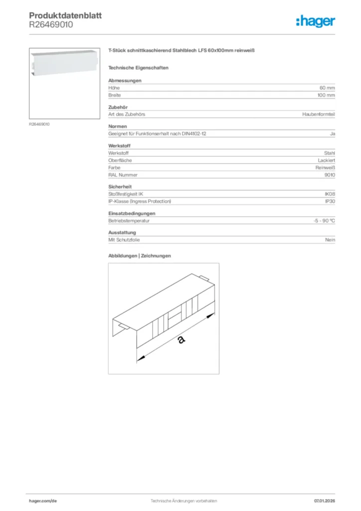 Bild Hager Produktdatenblatt R26469010 | Hager Deutschland