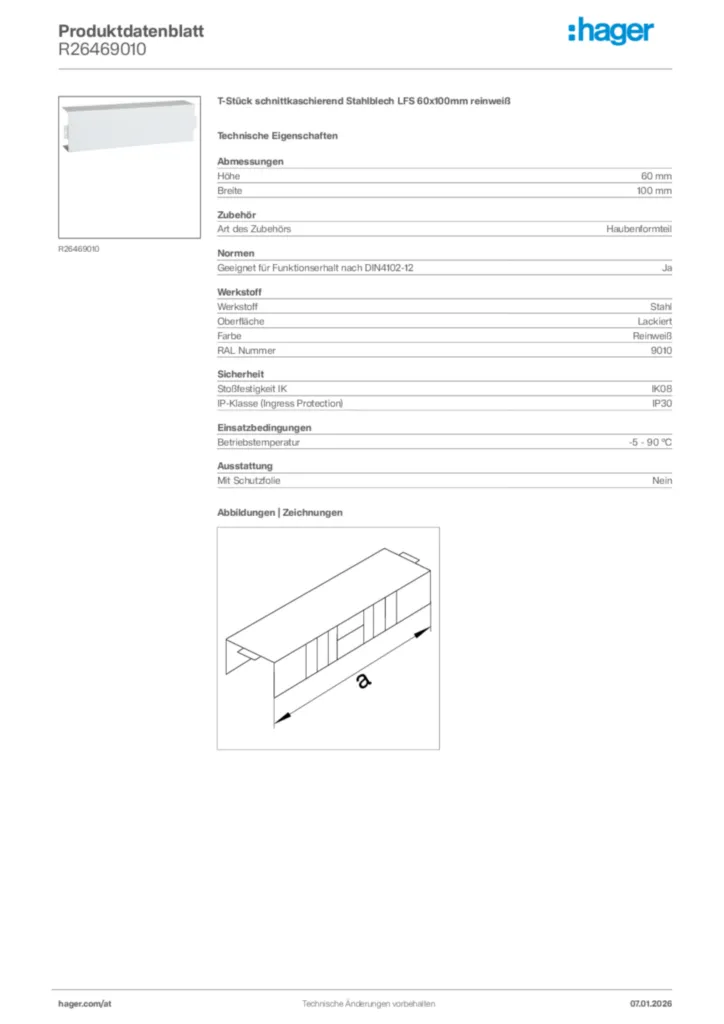 Bild Hager Produktdatenblatt R26469010 | Hager Deutschland