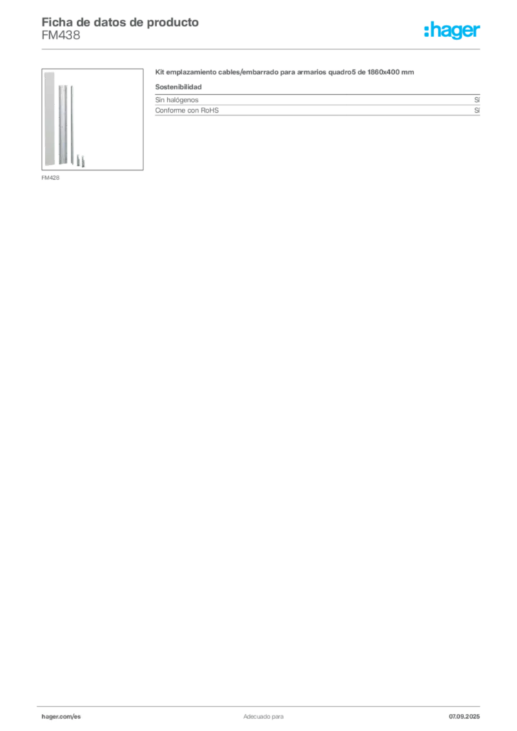 Imagen Hager Ficha de datos de producto FM438 | Hager España