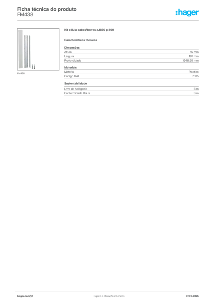 Imagem Hager Ficha técnica do produto FM438 | Hager Portugal